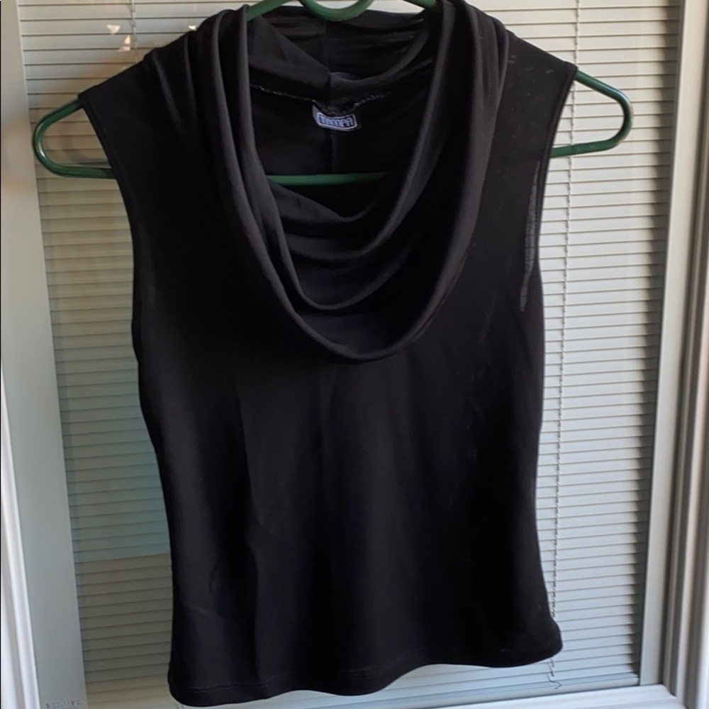 Black sleeveless blouse